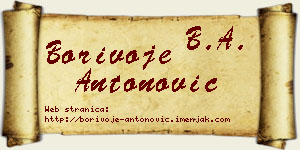 Borivoje Antonović vizit kartica